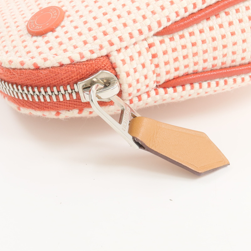 HERMES H Canvas Echappee Case手拿包Vermillon-5