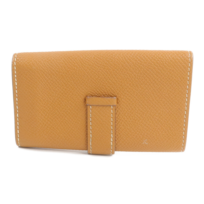 HERMES Epsom皮革Bearn Key Holder鎖匙包Gold-1