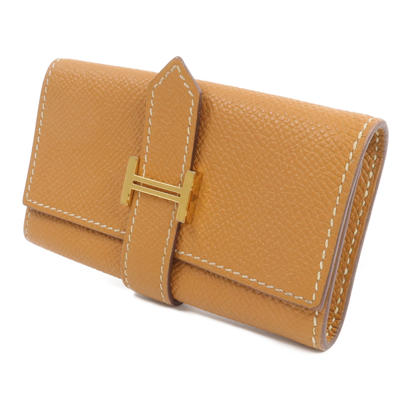 HERMES Epsom皮革Bearn Key Holder鎖匙包Gold-2