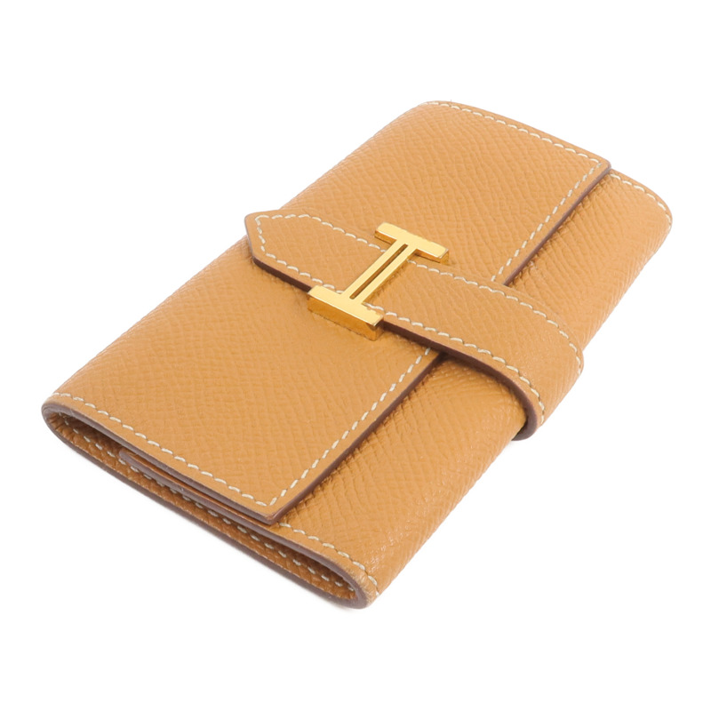 HERMES Epsom皮革Bearn Key Holder鎖匙包Gold-3