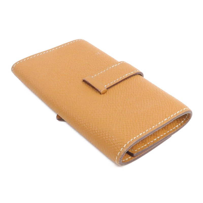 HERMES Epsom皮革Bearn Key Holder鎖匙包Gold-4
