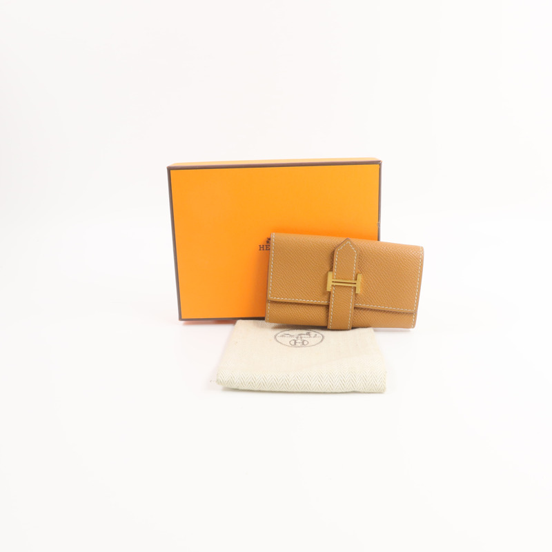 HERMES Epsom皮革Bearn Key Holder鎖匙包Gold-6