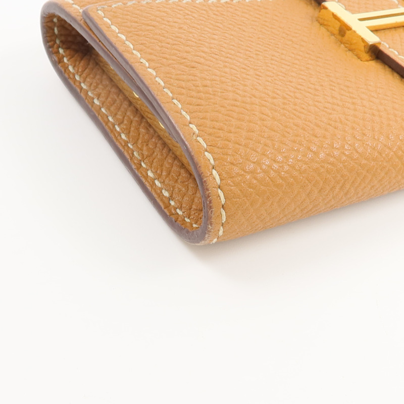 HERMES Epsom皮革Bearn Key Holder鎖匙包Gold-9