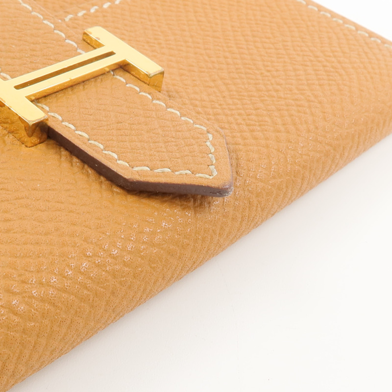 HERMES Epsom皮革Bearn Key Holder鎖匙包Gold-11
