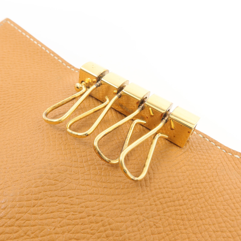 HERMES Epsom皮革Bearn Key Holder鎖匙包Gold-13
