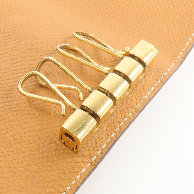 HERMES Epsom皮革Bearn Key Holder鎖匙包Gold-15