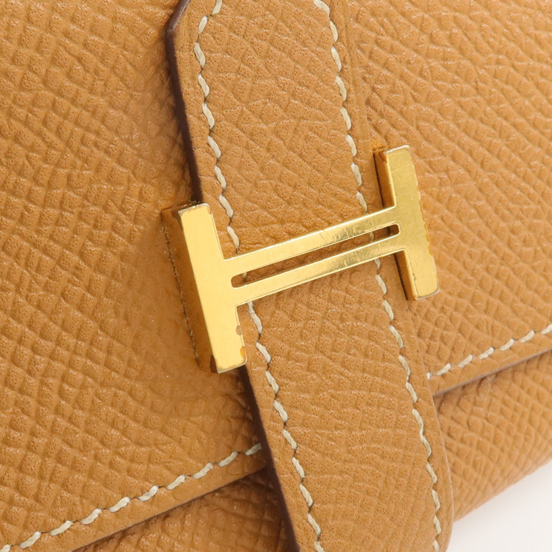 HERMES Epsom皮革Bearn Key Holder鎖匙包Gold-16