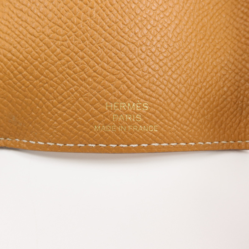 HERMES Epsom皮革Bearn Key Holder鎖匙包Gold-17