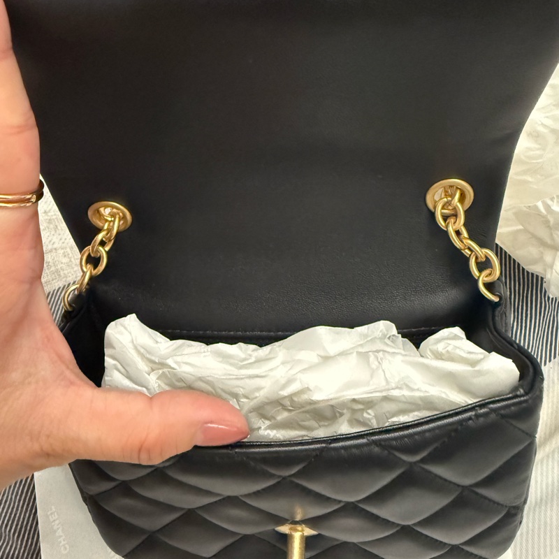 Chanel 小羊皮方胖子 背帶特殊款 仿舊愛心鏈-5
