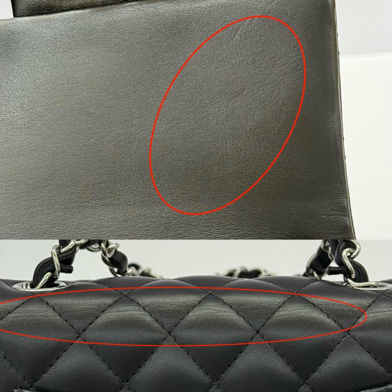 CHANEL 香奈兒 黑色羊皮MINI鏈條斜背包 RFID MICROCHIP A35200-9