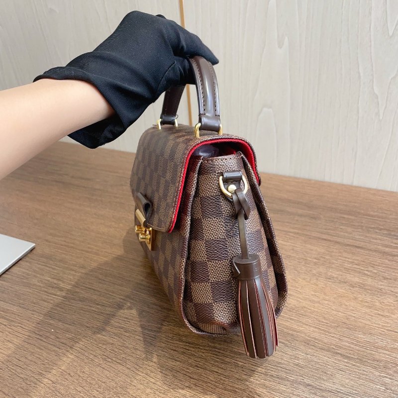 路易威登/Louis Vuitton 棕棋盤格 流蘇郵差包-3
