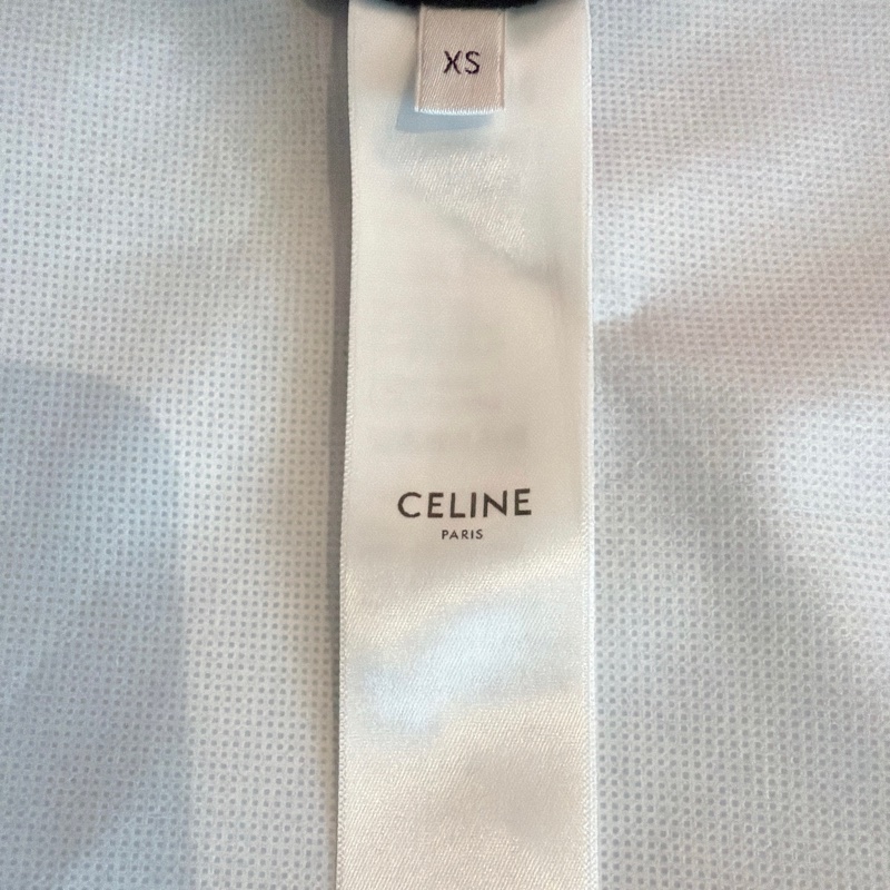 二手精品自賣❤️Celine經典款凱旋門黑色logo細肩帶背心.XS近全新-11