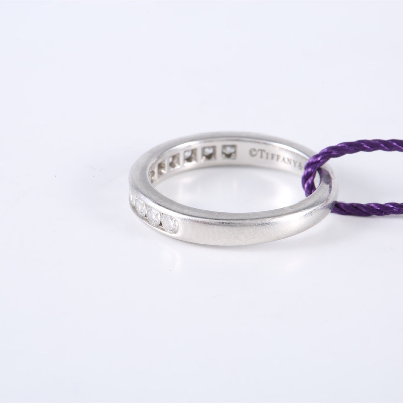 TIFFANY&CO 鑽石pt950Tiffnay排鑽寬版戒指49-4