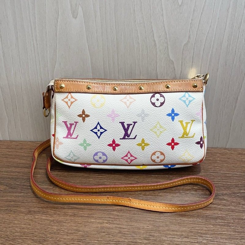 路易威登/Louis Vuitton 白三彩麻將包-0