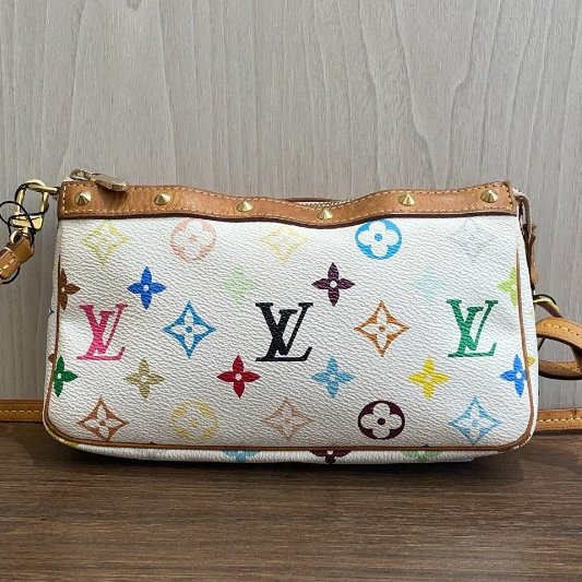 路易威登/Louis Vuitton 白三彩麻將包-1