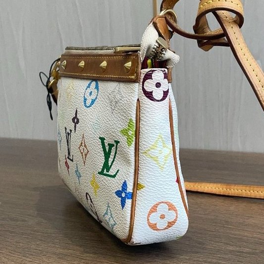 路易威登/Louis Vuitton 白三彩麻將包-2