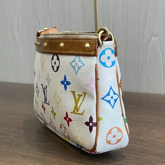 路易威登/Louis Vuitton 白三彩麻將包-3