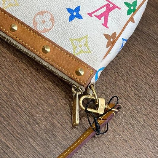 路易威登/Louis Vuitton 白三彩麻將包-9