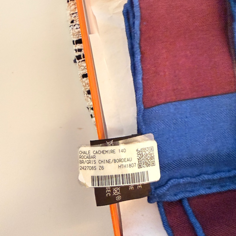 Hermes Rocabar駿馬圖喀什米爾羊毛混絲方型大披肩圍巾-紅棕色/藍色-2