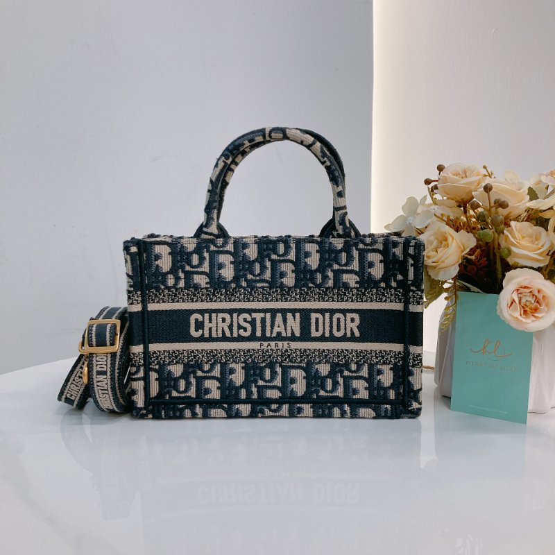 MS0718 Christian Dior 迪奧迷你手提包 織布提花海軍藍金扣 Book Tote Mini Oblique Navy x GHW-0