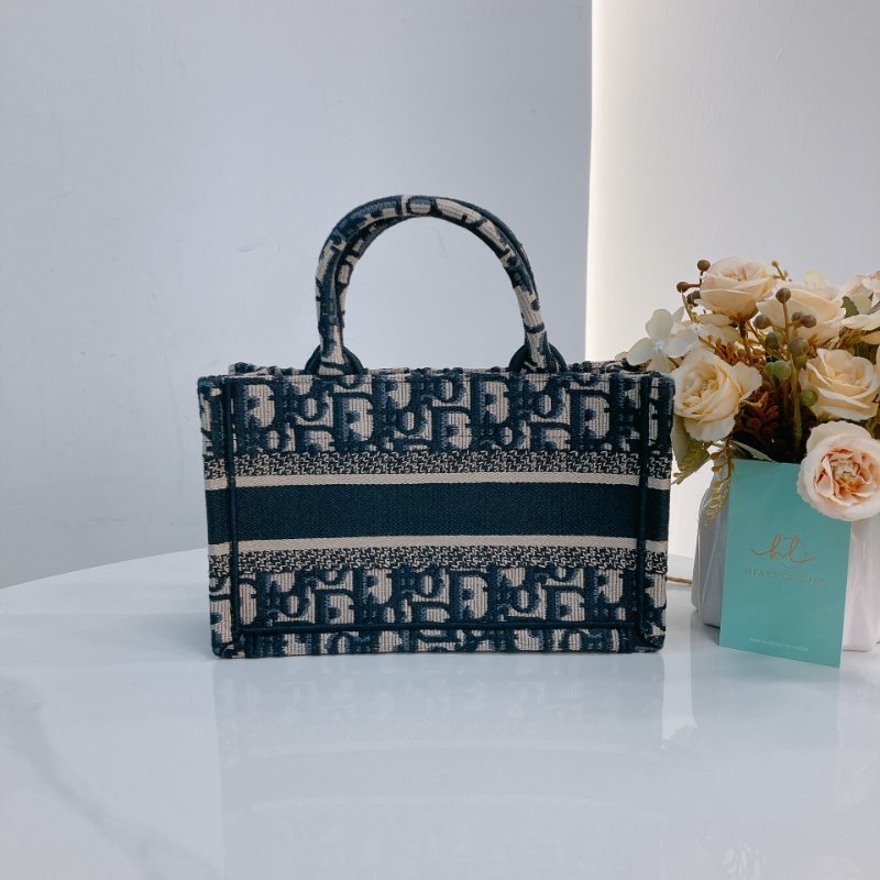 MS0718 Christian Dior 迪奧迷你手提包 織布提花海軍藍金扣 Book Tote Mini Oblique Navy x GHW-2