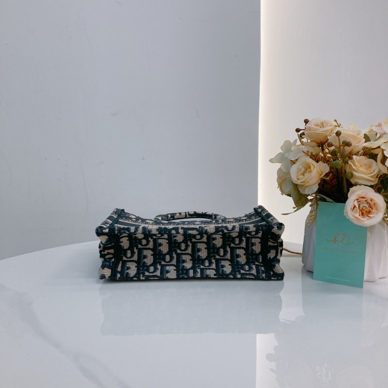 MS0718 Christian Dior 迪奧迷你手提包 織布提花海軍藍金扣 Book Tote Mini Oblique Navy x GHW-5