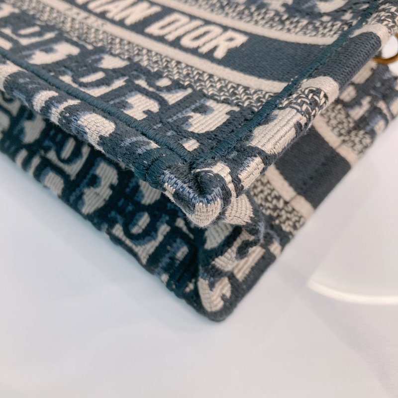 MS0718 Christian Dior 迪奧迷你手提包 織布提花海軍藍金扣 Book Tote Mini Oblique Navy x GHW-7