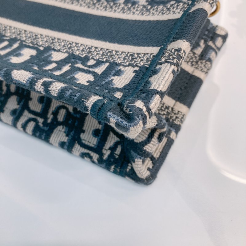 MS0718 Christian Dior 迪奧迷你手提包 織布提花海軍藍金扣 Book Tote Mini Oblique Navy x GHW-9