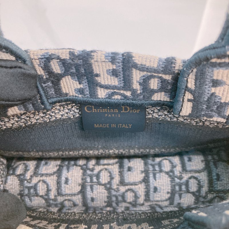 MS0718 Christian Dior 迪奧迷你手提包 織布提花海軍藍金扣 Book Tote Mini Oblique Navy x GHW-17