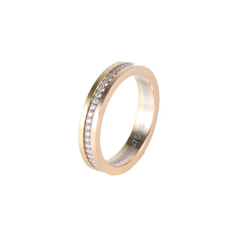 CARTIER 18K黃金/白金/玫瑰金鑽石VENDÔMELOUIS三色圈鑽戒指50