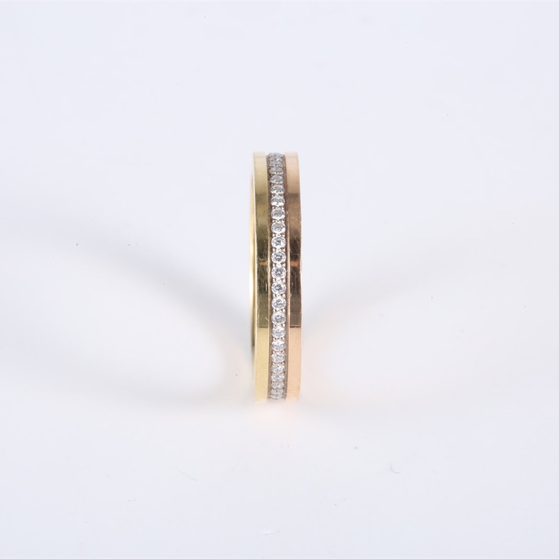 CARTIER 18K黃金/白金/玫瑰金鑽石VENDÔMELOUIS三色圈鑽戒指50-1