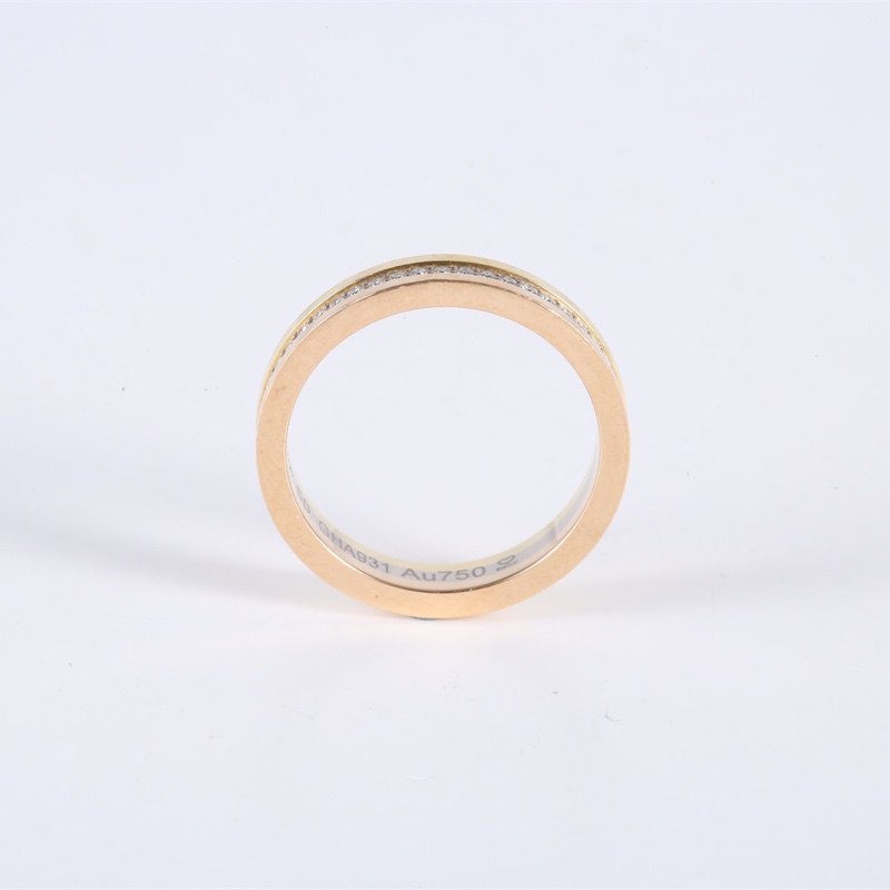 CARTIER 18K黃金/白金/玫瑰金鑽石VENDÔMELOUIS三色圈鑽戒指50-3