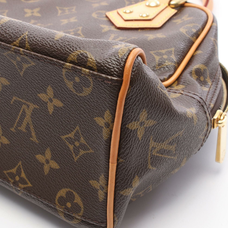 路易威登 Manhattan PM 手提包 M40026 Monogram 帆布皮革棕色二手-7