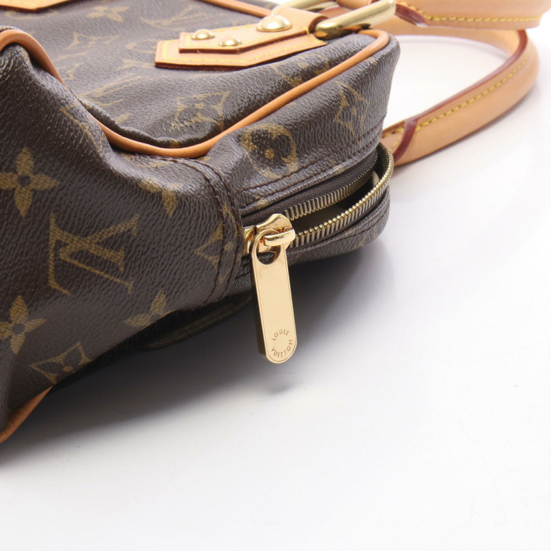 路易威登 Manhattan PM 手提包 M40026 Monogram 帆布皮革棕色二手-8