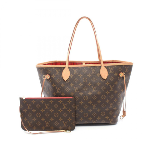 路易威登 Neverfull MM 單肩手提包 M41177 Monogram 帆布 櫻桃紅 二手