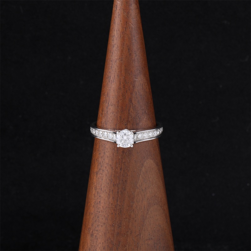 CARTIER 1895系列戒指半鑽32分pt950 50-1