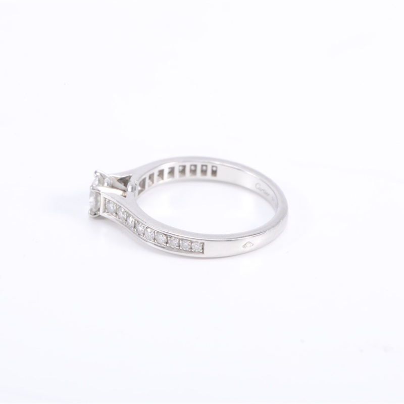 CARTIER 1895系列戒指半鑽32分pt950 50-3
