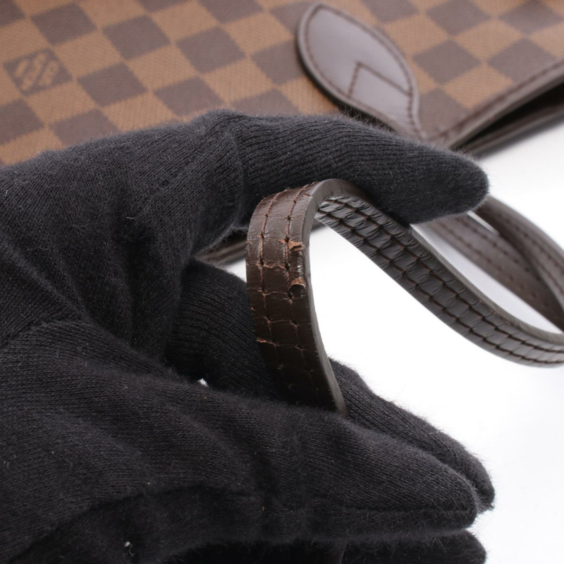 路易威登 Neverfull MM 肩背手提包 N51105 Damier 帆布 Ebene 二手 LV-11