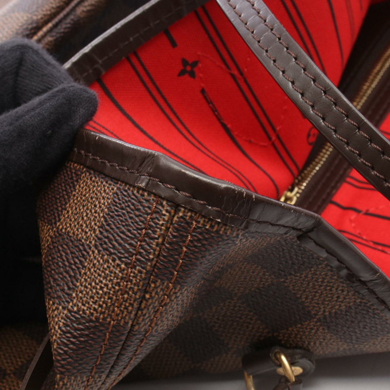 路易威登 Neverfull MM 肩背手提包 N51105 Damier 帆布 Ebene 二手 LV-12