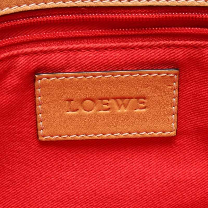 LOEWE Anagram 購物手提包,棕色皮革,二手女款-3