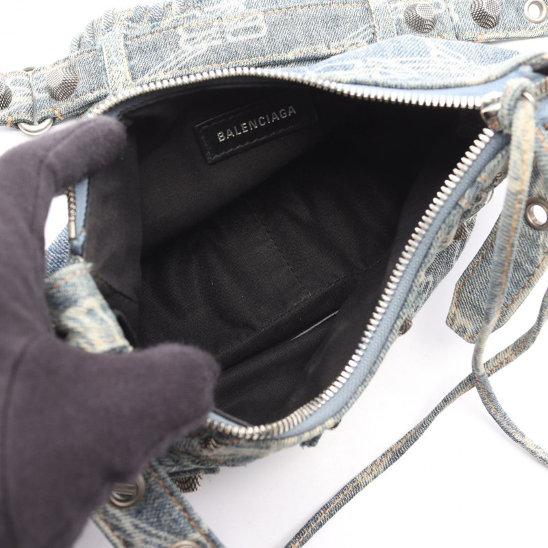 BALENCIAGA LE CAGOLE XS 肩背包 6713094716 牛仔藍 二手 女款-2