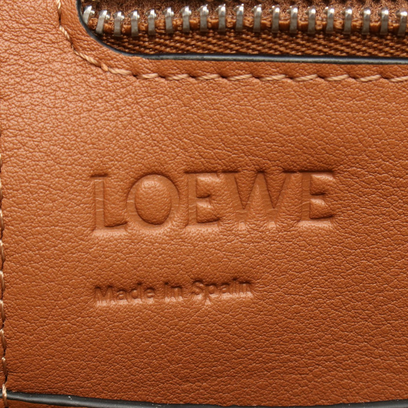 LOEWE Flamenco 結飾小號托特包 321.39.T31 帆布皮革 米色 棕色 二手-3