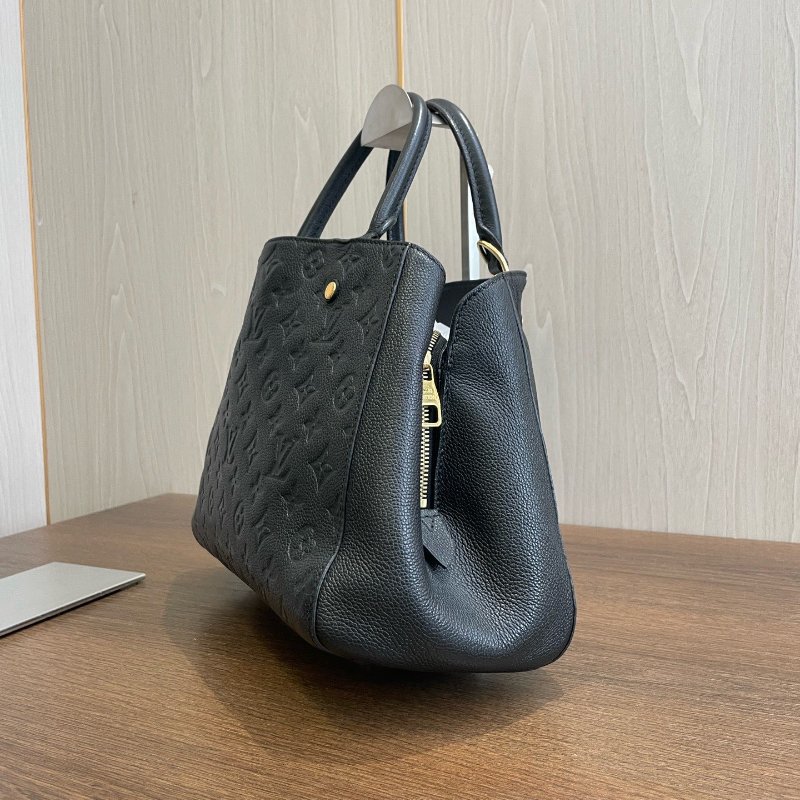 路易威登/Louis Vuitton 黑壓紋牛皮 蒙田中號 手提包-3