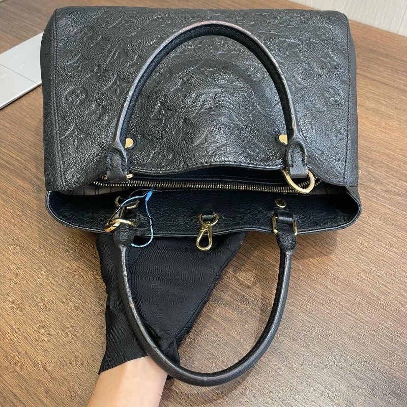 路易威登/Louis Vuitton 黑壓紋牛皮 蒙田中號 手提包-5