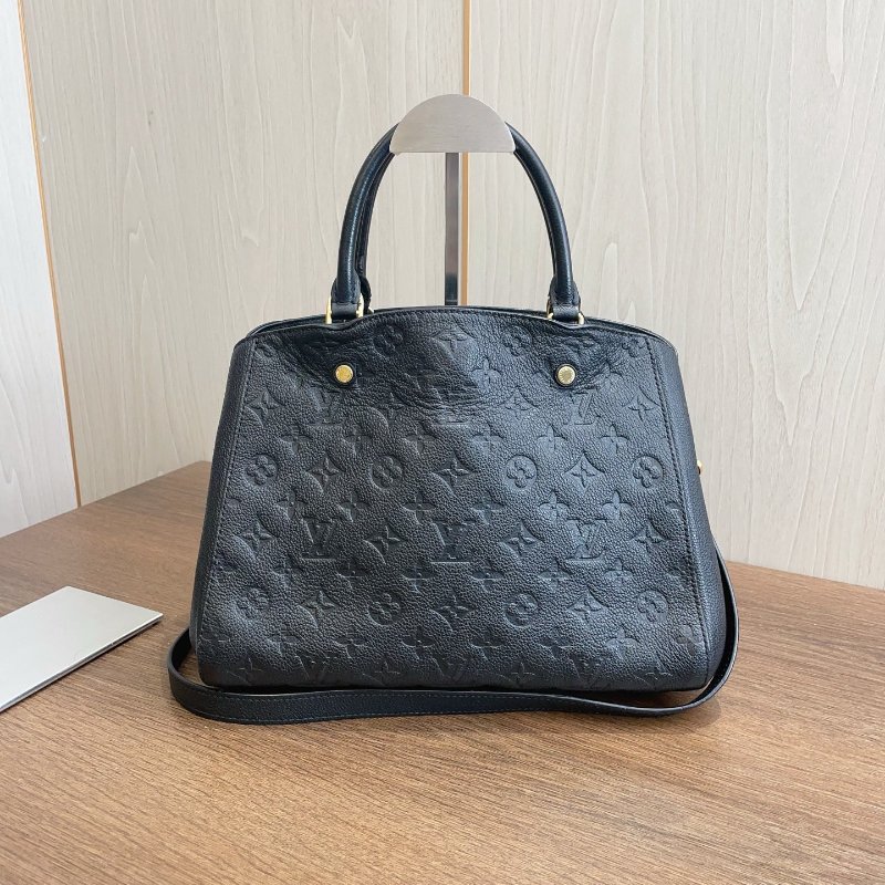 路易威登/Louis Vuitton 黑壓紋牛皮 蒙田中號 手提包-6