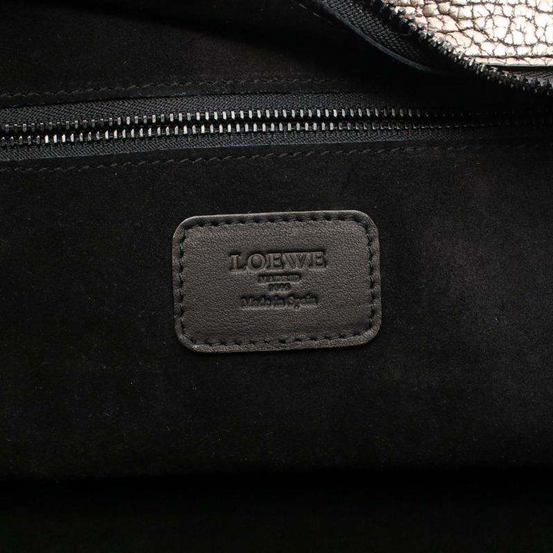 LOEWE Amazona 36 金屬色手提包，金色皮革，二手女款-3