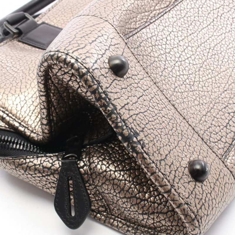 LOEWE Amazona 36 金屬色手提包，金色皮革，二手女款-6
