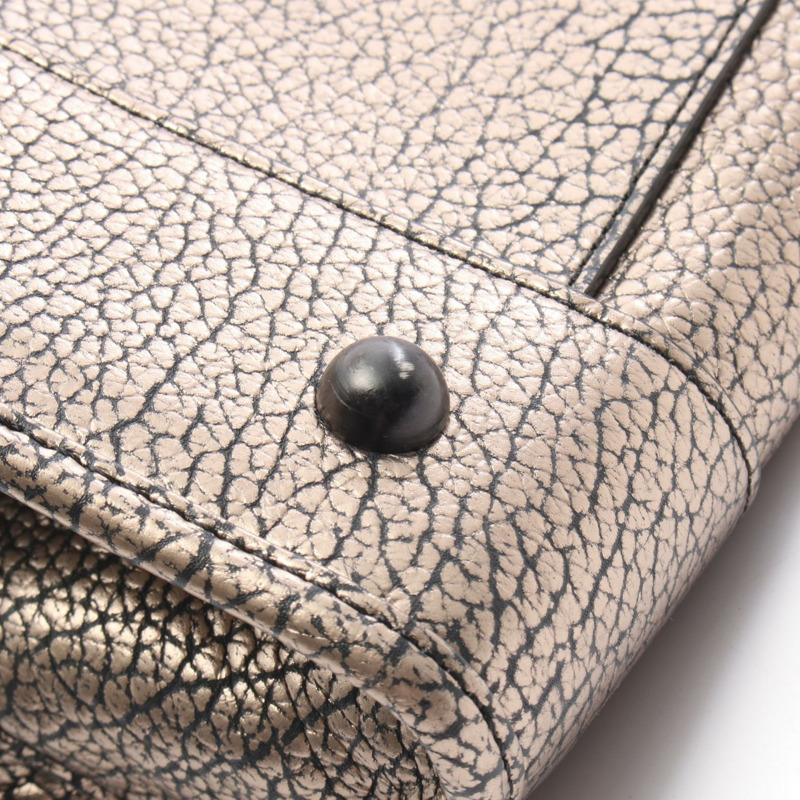 LOEWE Amazona 36 金屬色手提包，金色皮革，二手女款-7