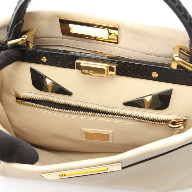 FENDI Peekaboo Regular Guz Monster Eye 2WAY 手提包 8BN290-A0VI 異國皮革-8