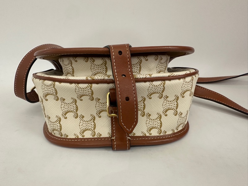 Celine 米白 Medium Folco馬鞍包-3